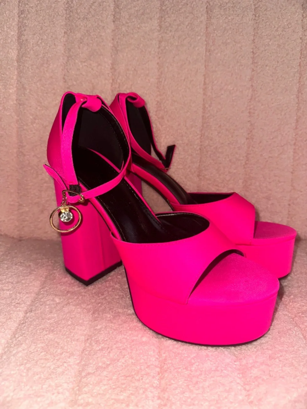 Neon Pink Platform Heels